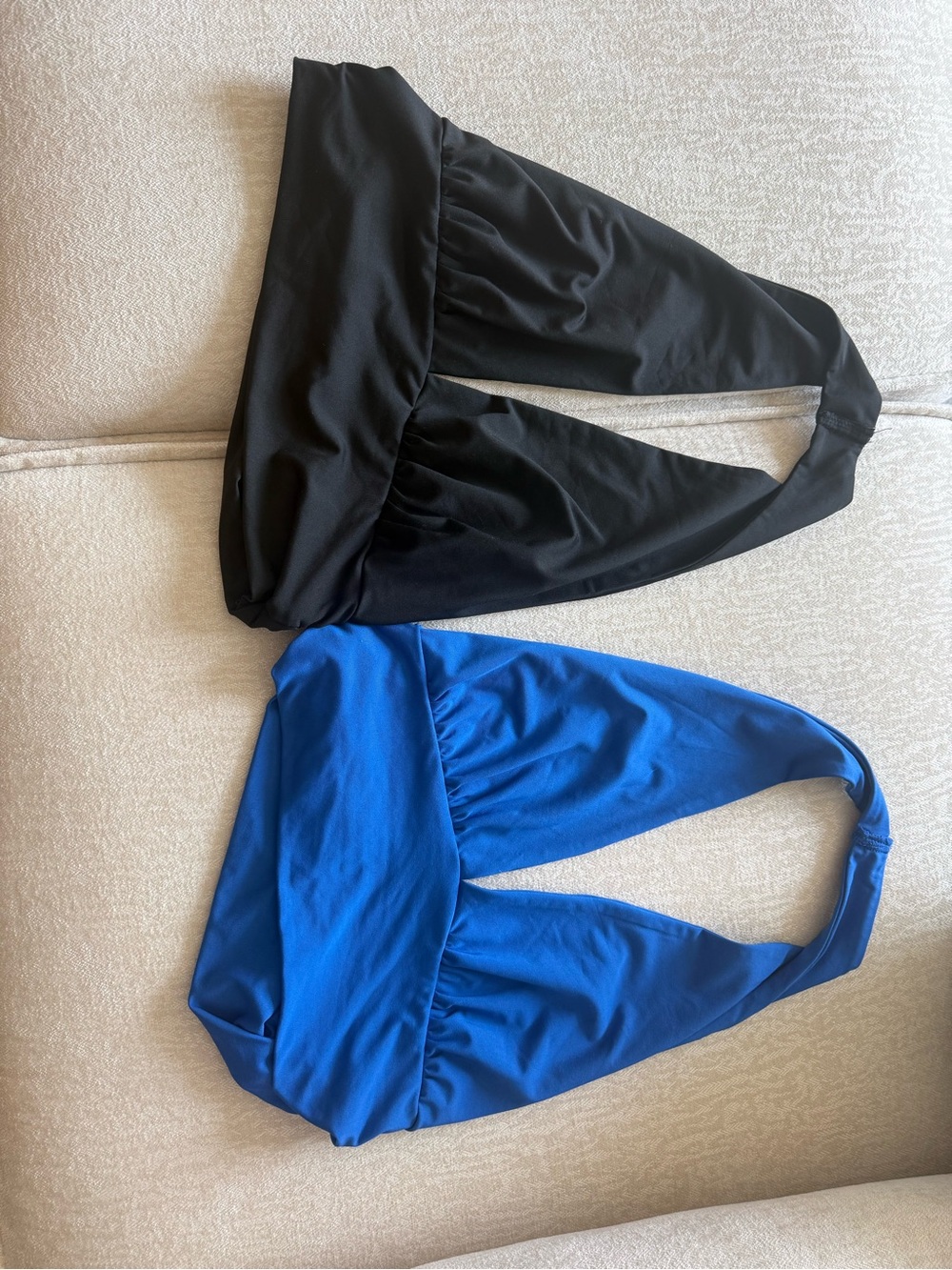 Crop Halter Top - Black and Blue